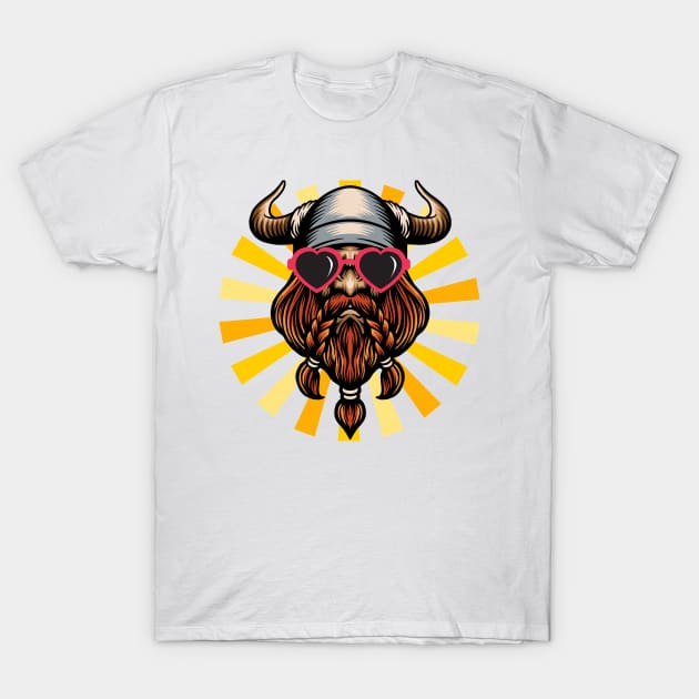 Viking with Heart Sunglasses in the Sun T-Shirt by nathalieaynie